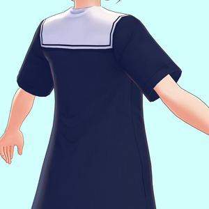【無料あり】セーラーシャツワンピース（盛夏服）summer sailor dress【#Vroid β】