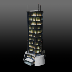 Sci-fi mansion blender 3d