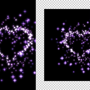 【TikTok風】ハート形キラキラエフェクト_パープル【動画素材・配信用エフェクト】