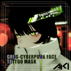 GRUS CYBERPUNK FACE TATTOO MASK FOR GRUS