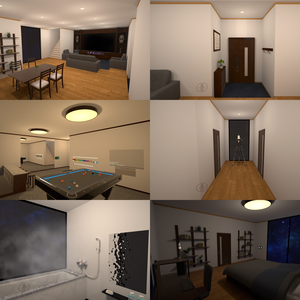 3 Floors House with 8 Ball 【SDK3 VRChat Ready】 8ボール付き3階建ての家