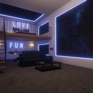 Led Loft with 8 Ball 【SDK3 VRChat Ready】8ボール付きLedロフト