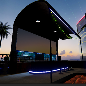 VR Chat Bar Table, Chairs, And Roof Fixture / Fairy Lights