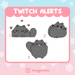 Twitch Alerts Black Cat Set 1 and Single Alerts