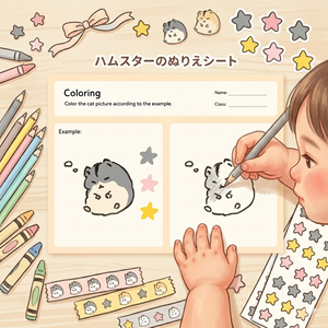 【ぬり絵】もっちり可愛いハムスター！全年齢対象のほっこり癒やしワークシート