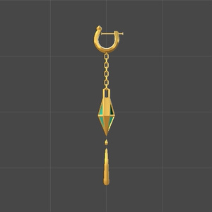Rhombus Chain Drop Earring 缩略图 2