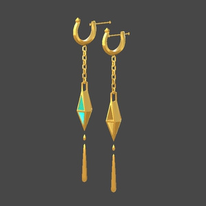 Rhombus Chain Drop Earring 缩略图 3