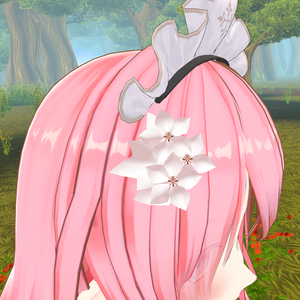 ピンクの花飾り