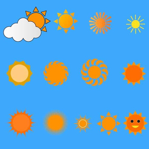 太陽のイラストセット