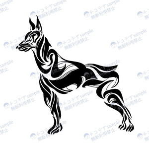 Doberman tribal tattoo style mark/symbol-png/ai