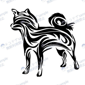 Shiba Inu trabal tattoo style mark/symbol - png/ai