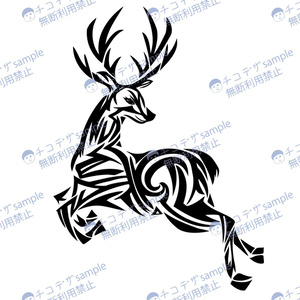 Trabal tattoo style mark symbol of a leaping deer - png/ai