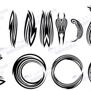 set of 15 illustrations of tribal tattoo lines - ai or hi-res png