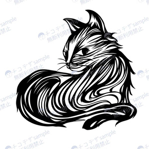 ブラックキャット・タトゥー風マーク6色- png/ai
