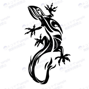 Tattoo-style mark of salamander in 5 colors - png/ai