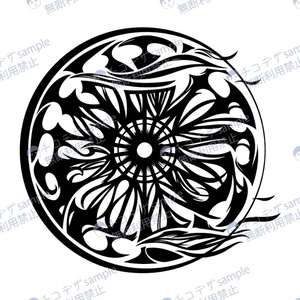運命の輪タロットのタトゥー・切り絵風イラスト - 高解像度png or aiベクター - 88