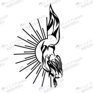 タロット ハングドマン(Hanged Man)のトライバル・タトゥー風マーク - png/ai - 105