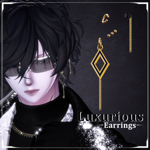 ✦9アバター対応「Luxurious Earring」VRC想定 3Dアクセサリー ピアス イヤリング