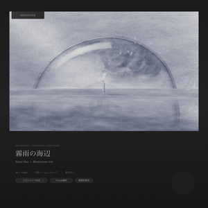【動画素材】霧雨の海辺 / Haze Sea シネマチックループ背景 Monotone ver ｜海辺・霧・雨｜オブジェあり・なし両バージョン収録 ｜4K＋1080p｜ココフォリア・VTuber歌枠・OBS対応 【シームレスループ / 音声なし / 商用利用可】