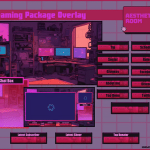 RETRO RED PURPLE Stream Overlay Pack Static / Be Right Back / Offline / Stream Ending / Starting Soon / Twitch / Yotube / Cheap Stream Pack