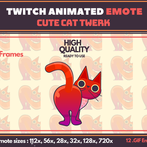 Orange Cat Twerk Emote Animated 