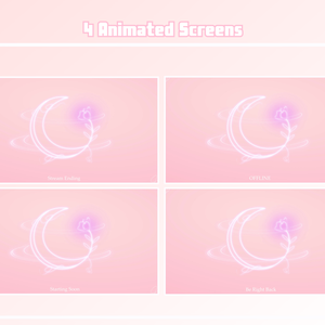 PINK CELESTIAL Simple Animated Screen Overlay / Starting Soon / Stream Ending / Offline / Be Right Back