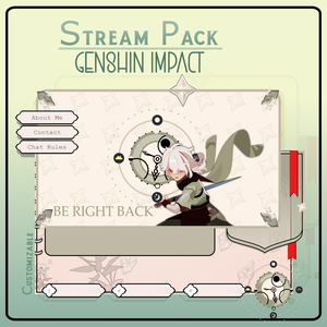 Genshin Impact Stream Pack Overlay Animated / Offline / Be Right Back / Starting Soon / Stream Ending / Twitch 