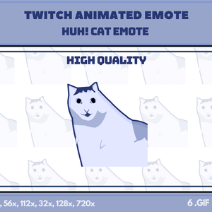 HUH! Animated Emote Cat, Twitch meme, Meme emote, Cat meme emotes, Huh emote, Twitch/Discord Animated Emote, Animated emote twitch