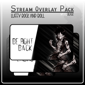 ANIME DARK Stream Overlay Pack Twitch , One Piece Overlay, Anime Twitch Overlay, Black White Overlay Twitch, Metal Rock And Roll Overlay