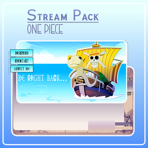 Going Merry Stream Overlay Pack, One Piece overlay animated, Anime Overlay Twitch, Twitch Overlay, Cozy Overlay, Map Stream Overlay 