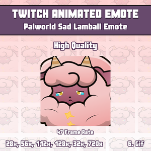 Palworld Sad LAMBALL Animated Emote, Palworld Animated Emote, Palworld Twitch, Twitch/Discord Animated Emote, Animated emote twitch