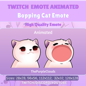 Bop Cat Meme Emote Animated, Twitch Emotes Meme Cat, Bop Cat Animated Emote For Twitch, Twitch/Discord Animated Emote, Animated emote twitch