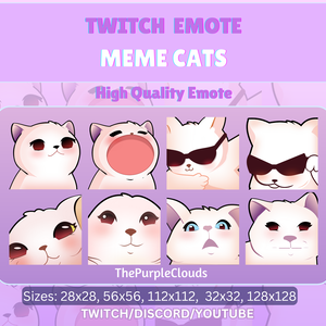 MEME CAT EMOTES, Meme Emotes, Static Emotes Meme, Meme Cats Emotes 2024 Cute, Twitch/Discord Animated Emote, Animated emote twitch