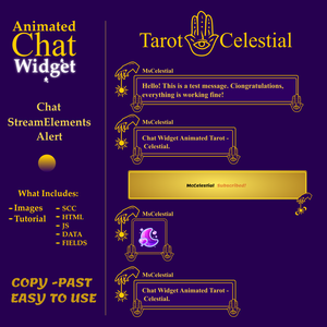 Tarot Chat Widget Twitch Animated, Chat widget streamelements, Stream widget animated, Witch | Celestial | OBS | StreamElements | Tarot