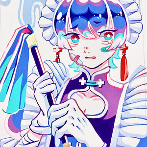 【アナログ原画】不幸体質メイドくん