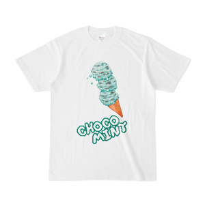 チョコミントアイス　ドット絵Tシャツ