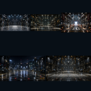 HANGAR DATA 001〜010　SFメカ撮影背景素材　画像10枚セット