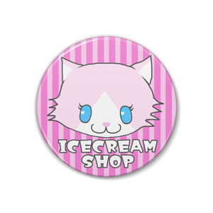 特典 猫のアイスクリームピンバッジ ピンク ハンドメイド