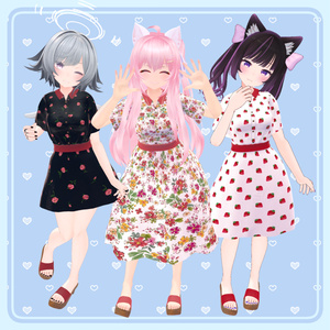【80アバター対応】Summer Lace Flare Dress 缩略图 9