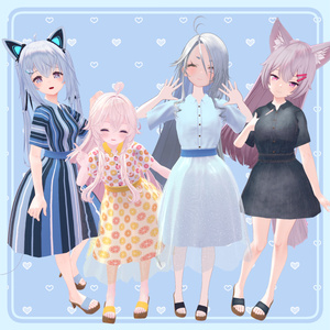 【80アバター対応】Summer Lace Flare Dress 缩略图 7