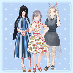 【80アバター対応】Summer Lace Flare Dress 缩略图 21