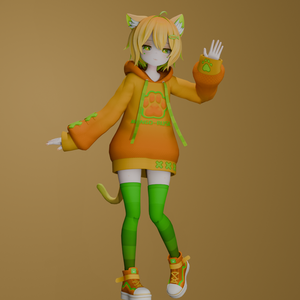 Rusk "Mango Fruit" Textures (Freckles, Makeup, Clothes) for VRChat
