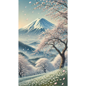 和紙にAIアート和歌日本桜富士山●がんどうあつし制作●A3パネル額装品7枚限定 7枚限定A3パネル額装品○和紙にAIアート桜富士山日本和歌○がん
