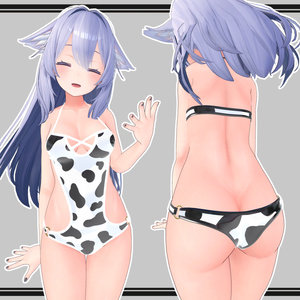 【桔梗用】ワンピース牛水着 / One-piece Cow Swimsuit for Kikyo 缩略图 2