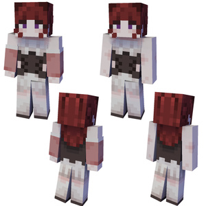 Minecraft 赤髪お団子ちゃんスキン (スリム)
