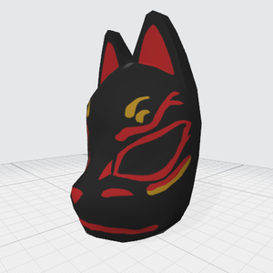 [VRChat可]きつね面5点セット/フルマスク＆ハーフマスクセット
