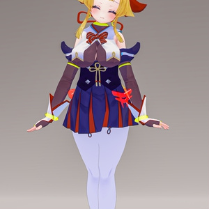 「お狐様女学生 稲荷原」 オリジナル3Dモデル 複数アバター対応衣装同梱 #e62f8b 缩略图 19