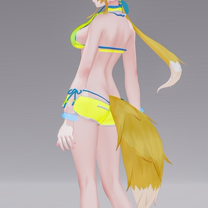 「お狐様女学生 稲荷原」 オリジナル3Dモデル 複数アバター対応衣装同梱 #e62f8b 缩略图 82