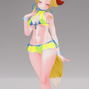 「お狐様女学生 稲荷原」 オリジナル3Dモデル 複数アバター対応衣装同梱 #e62f8b 缩略图 69