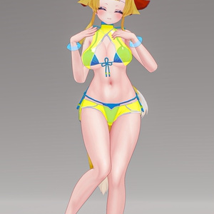 「お狐様女学生 稲荷原」 オリジナル3Dモデル 複数アバター対応衣装同梱 #e62f8b 缩略图 21